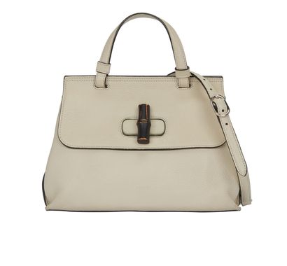 Bamboo Daily Top Handle Satchel, &pound;310, Handbags, Cream, Leather, Front view